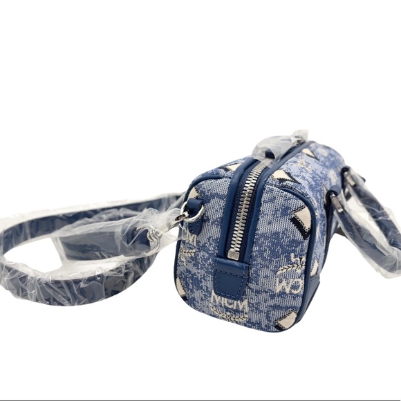 MCM Mini Logo Jacquard Boston Crossbody Bag - Picture 8 of 11